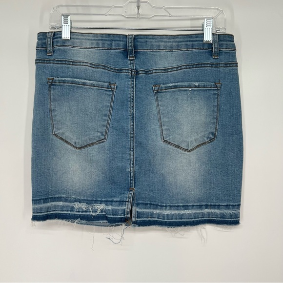 Kancan Raw Hem Denim Mini Skirt  9 / 28 - Picture 6 of 7